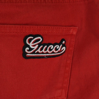 Gucci Denim Pants Leather Patch Logo Embroidery Stretch — view 5