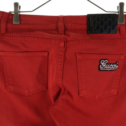 Gucci Denim Pants Leather Patch Logo Embroidery Stretch — view 4