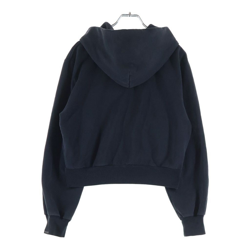 Balenciaga Cropped Zip Up Sweatshirt Hoodie Black — view 2