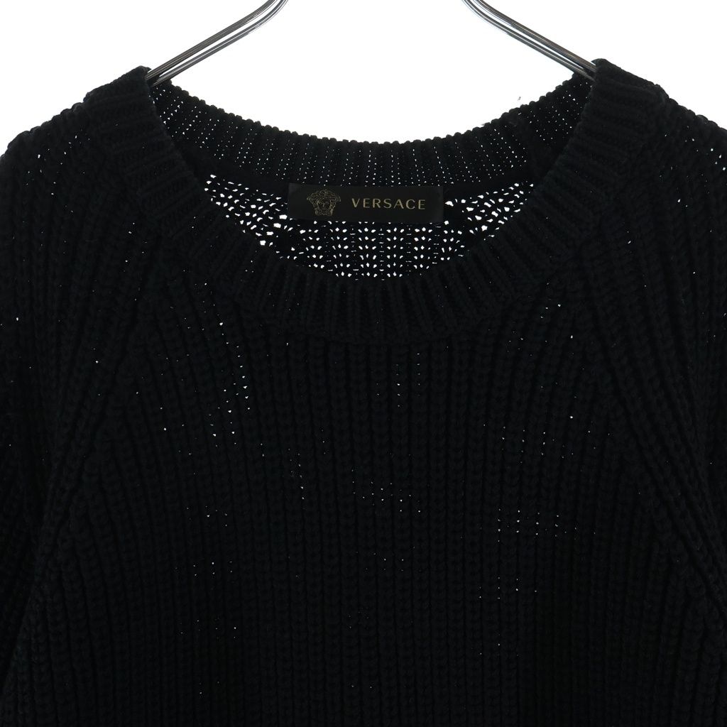 Versace Crew Neck Logo Knit Black Sweater — view 3
