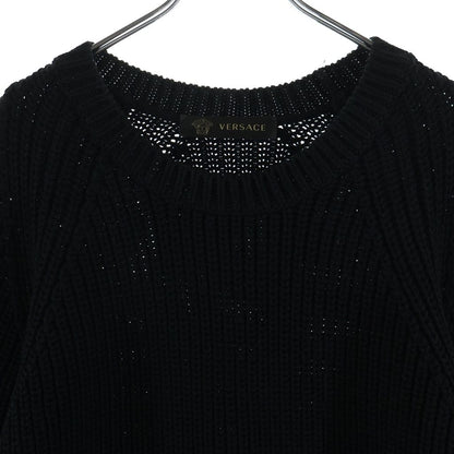 Versace Crew Neck Logo Knit Black Sweater — view 3