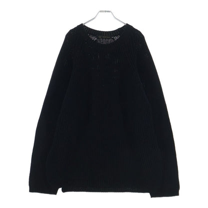 Versace Crew Neck Logo Knit Black Sweater