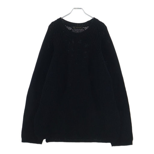Versace Crew Neck Logo Knit Black Sweater