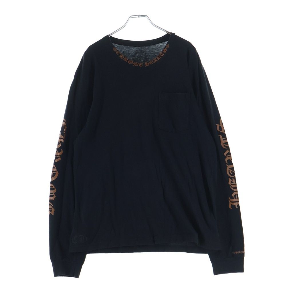 Chrome Hearts Neck Logo L S Tee Print Long Sleeve T-Shirt Black Brown