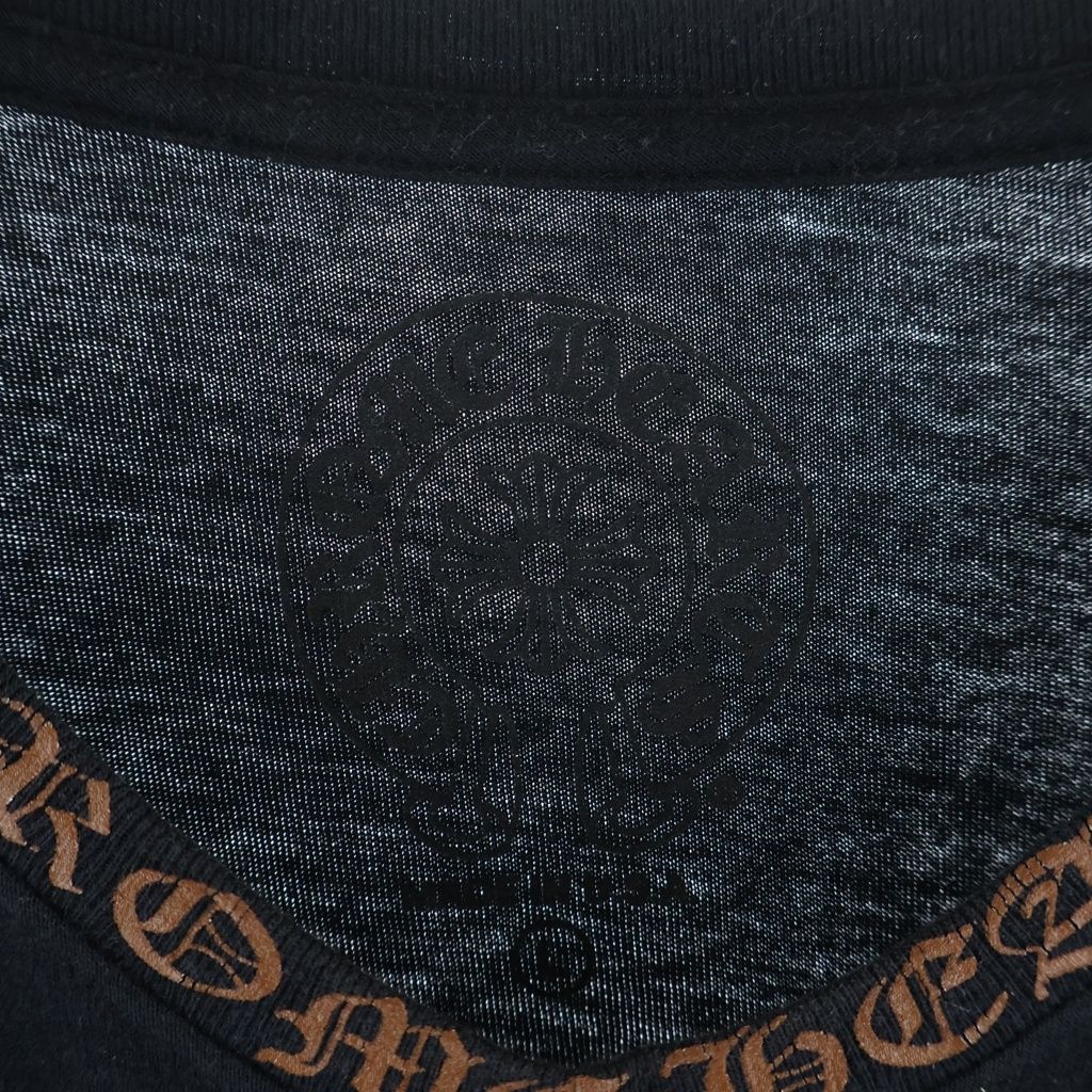 Chrome Hearts Neck Logo L S Tee Print Long Sleeve T-Shirt Black Brown — view 7