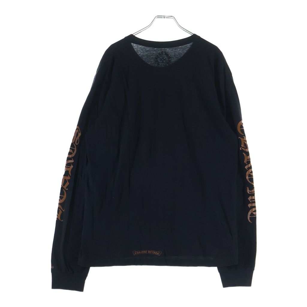 Chrome Hearts Neck Logo L S Tee Print Long Sleeve T-Shirt Black Brown — view 2