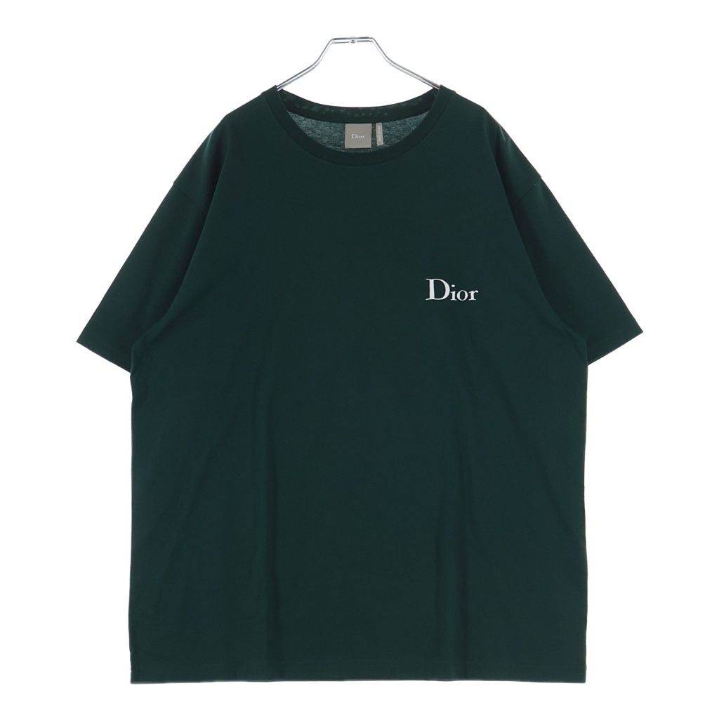 Dior Logo Embroidery Short Sleeve T-Shirt Green