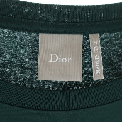 Dior Logo Embroidery Short Sleeve T-Shirt Green — view 7