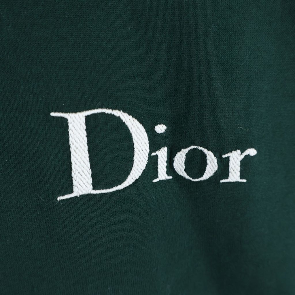 Dior Logo Embroidery Short Sleeve T-Shirt Green — view 6