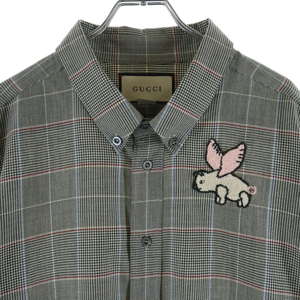 Gucci Line Gupig Oversize Long Sleeve Shirt Gray Zabqw — view 3