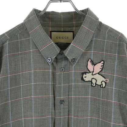 Gucci Line Gupig Oversize Long Sleeve Shirt Gray Zabqw — view 3