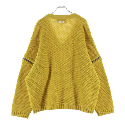 Gucci Detachable Sleeve Cable Long Knit Neck Sweater Yellow — view 2