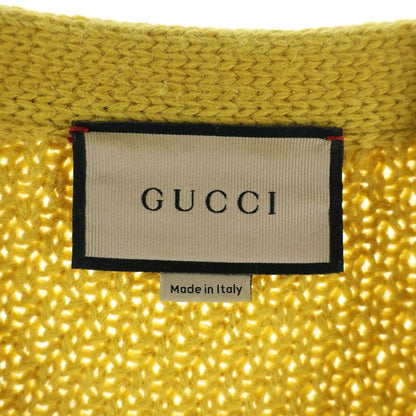 Gucci Detachable Sleeve Cable Long Knit Neck Sweater Yellow — view 6