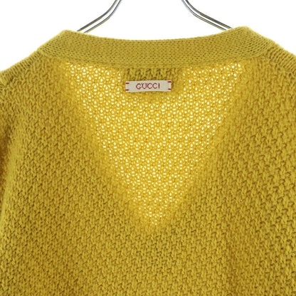 Gucci Detachable Sleeve Cable Long Knit Neck Sweater Yellow — view 4