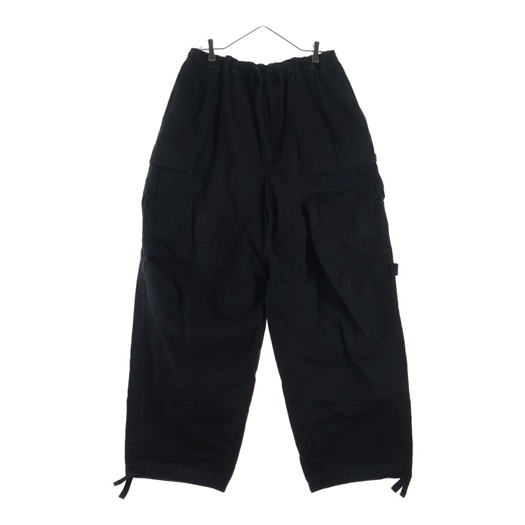 Balenciaga Drawstring Cotton Cargo Long Pants Black