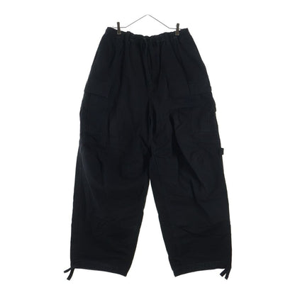 Balenciaga Drawstring Cotton Cargo Long Pants Black