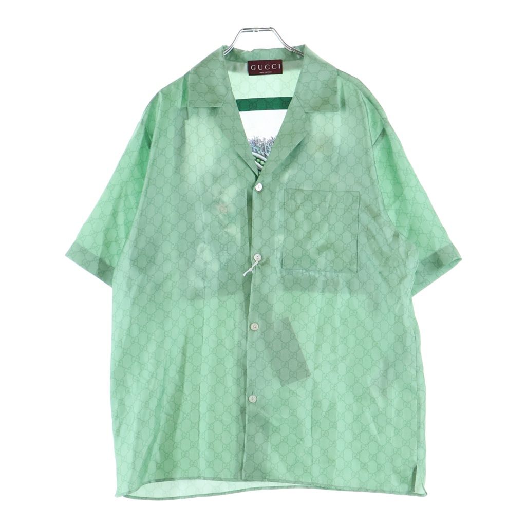 Gucci Higuchi Yuko Collaboration All Over Pattern Silk Short Sleeve Shirt Light — view 2