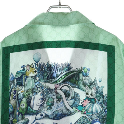 Gucci Higuchi Yuko Collaboration All Over Pattern Silk Short Sleeve Shirt Light — view 4