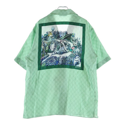 Gucci Higuchi Yuko Collaboration All Over Pattern Silk Short Sleeve Shirt Light