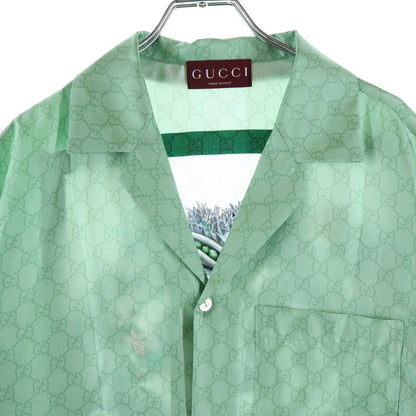 Gucci Higuchi Yuko Collaboration All Over Pattern Silk Short Sleeve Shirt Light — view 3