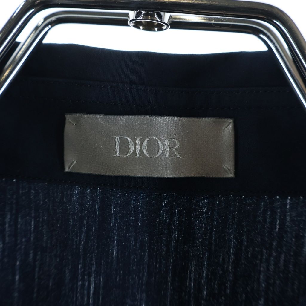 Dior Logo Embroidery Long Sleeve Shirt Navy 39 — view 7