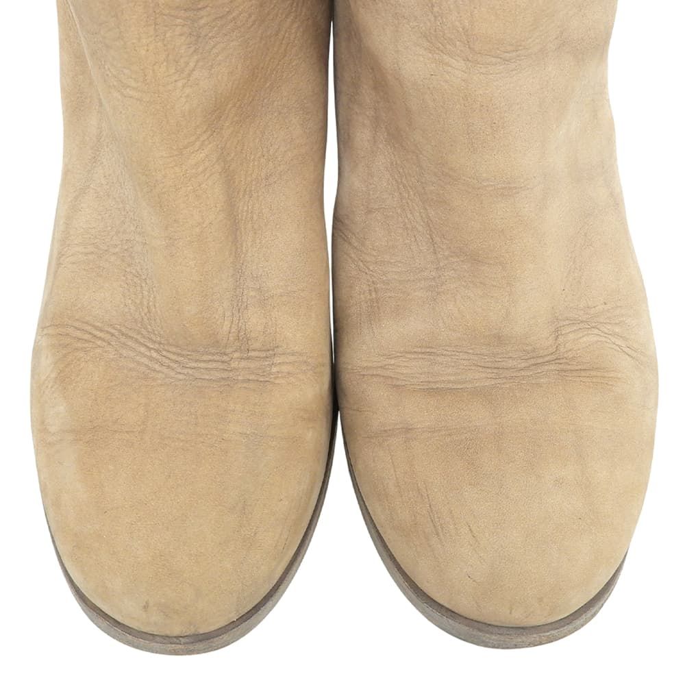 Chanel CC Logo Boots Shoes Lambskin Beige — view 3