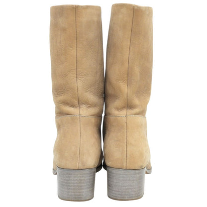 Chanel CC Logo Boots Shoes Lambskin Beige — view 5