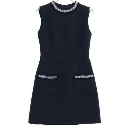Louis Vuitton Nqa Wool Silk Sleeveless 34 Dress