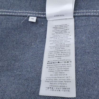 Gucci Leather Short Sleeve Denim Shirt 46 — view 6