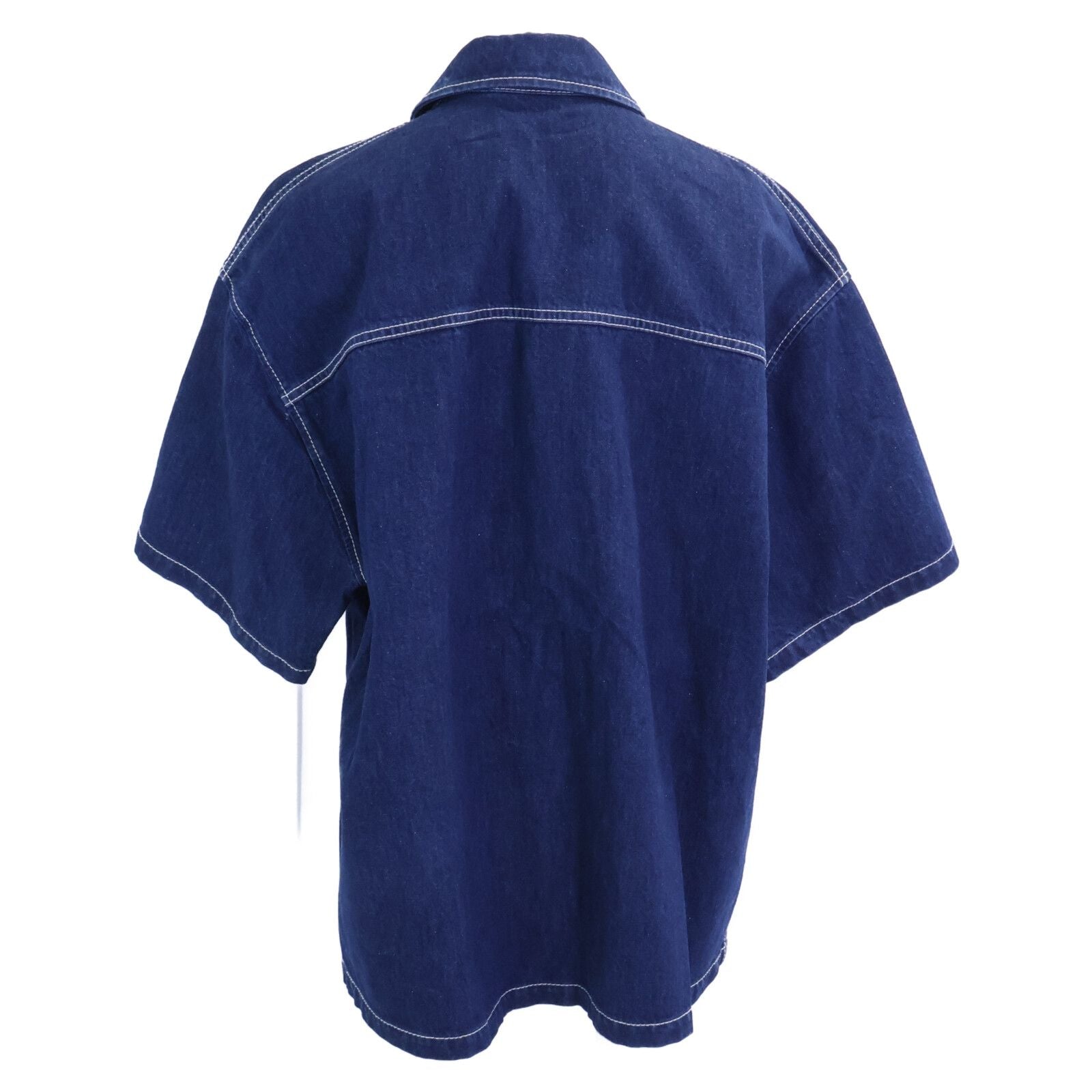 Gucci Leather Short Sleeve Denim Shirt 46 — view 3
