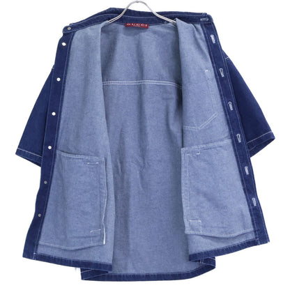Gucci Leather Short Sleeve Denim Shirt 46 — view 4