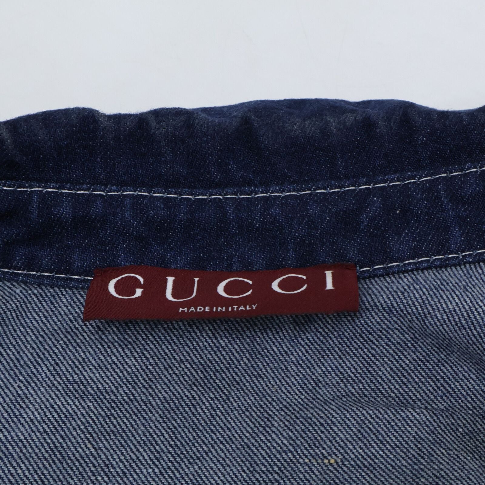 Gucci Leather Short Sleeve Denim Shirt 46 — view 5