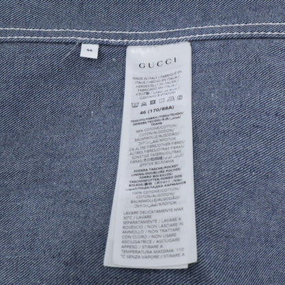 Gucci Leather Short Sleeve Denim Shirt 46 — view 8