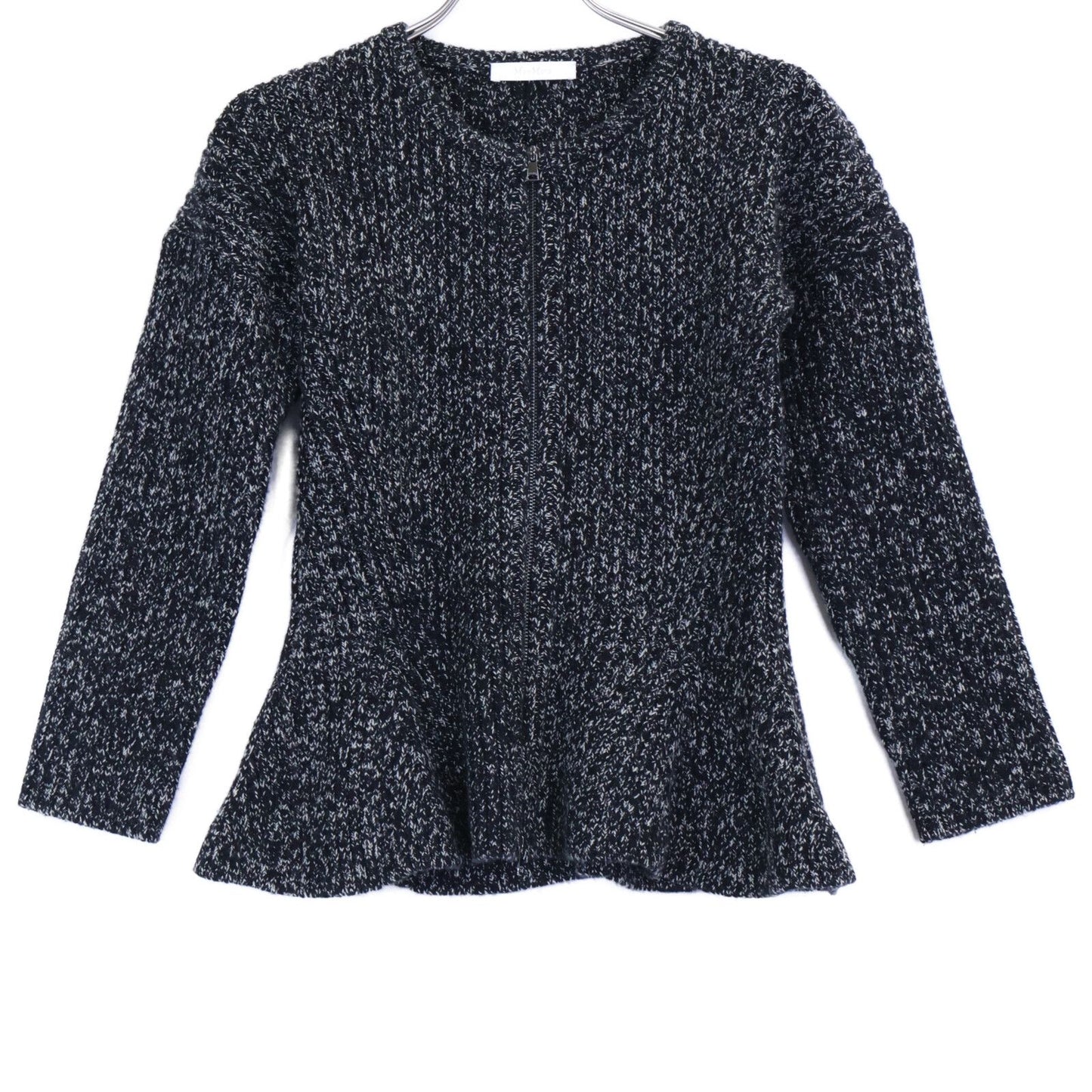 Max Mara Kim Ribbed Knit Peplum Zip Jacket Long Skirt Set L — view 2