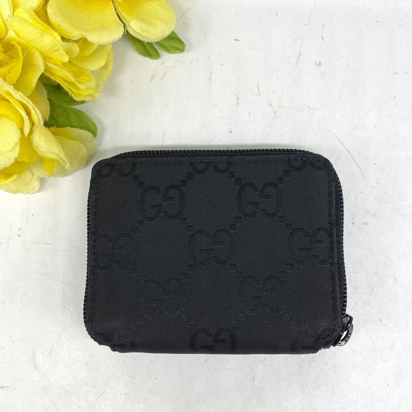 Gucci Wallet Compact Card Leather GG Black — view 2