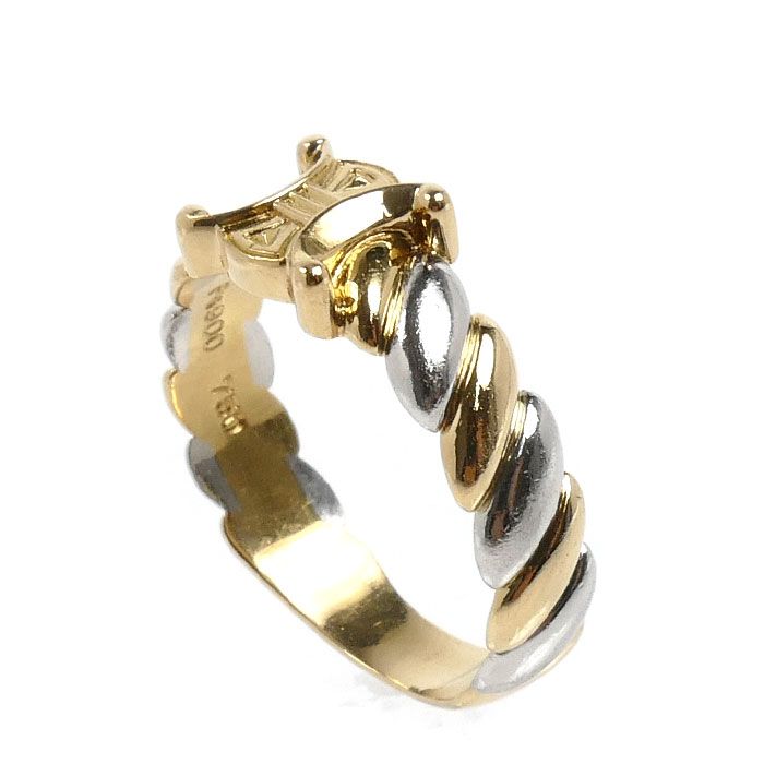 Celine 18k Yellow Gold Platinum Macadam Ring — view 2