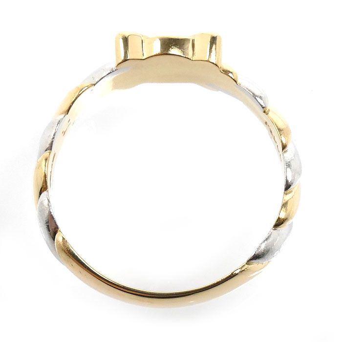 Celine 18k Yellow Gold Platinum Macadam Ring — view 4