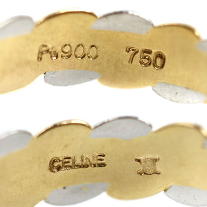 Celine 18k Yellow Gold Platinum Macadam Ring — view 5