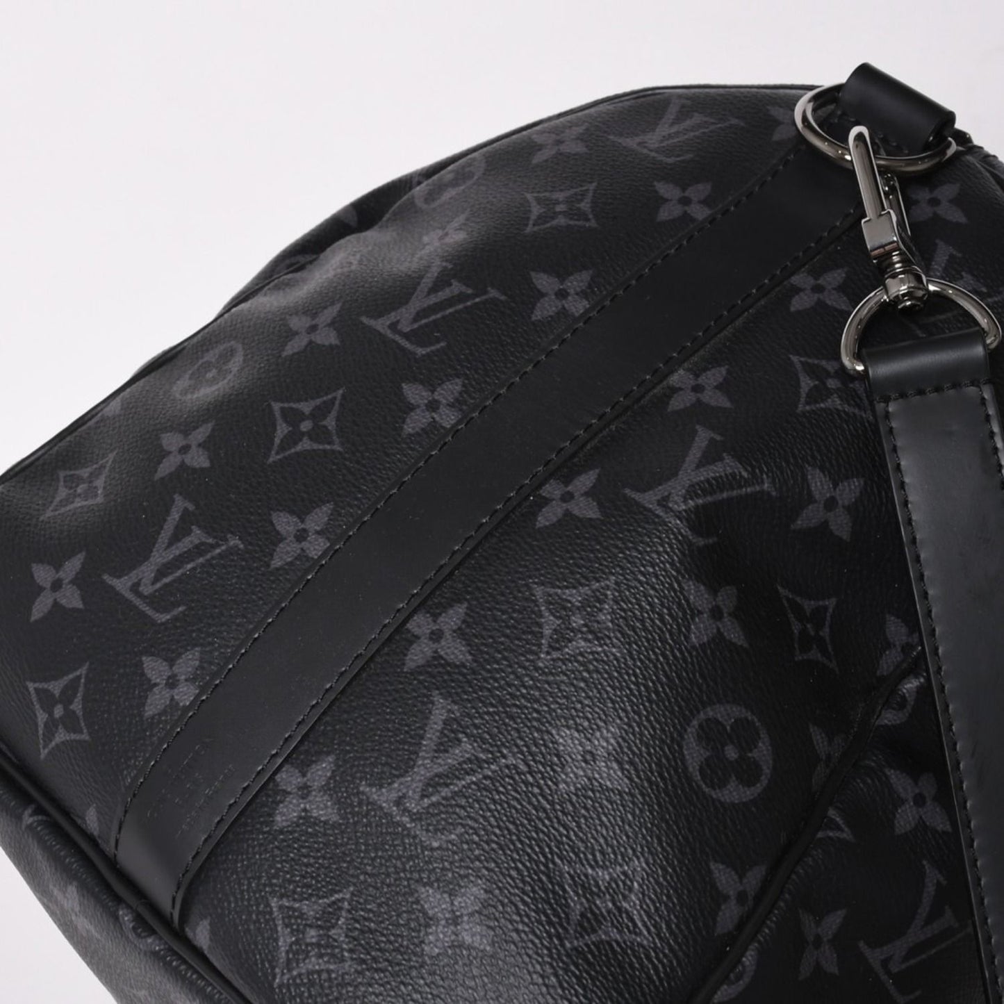Louis Vuitton Keepall Bandouliere 45 Boston Bag Monogram Eclipse Black — view 6