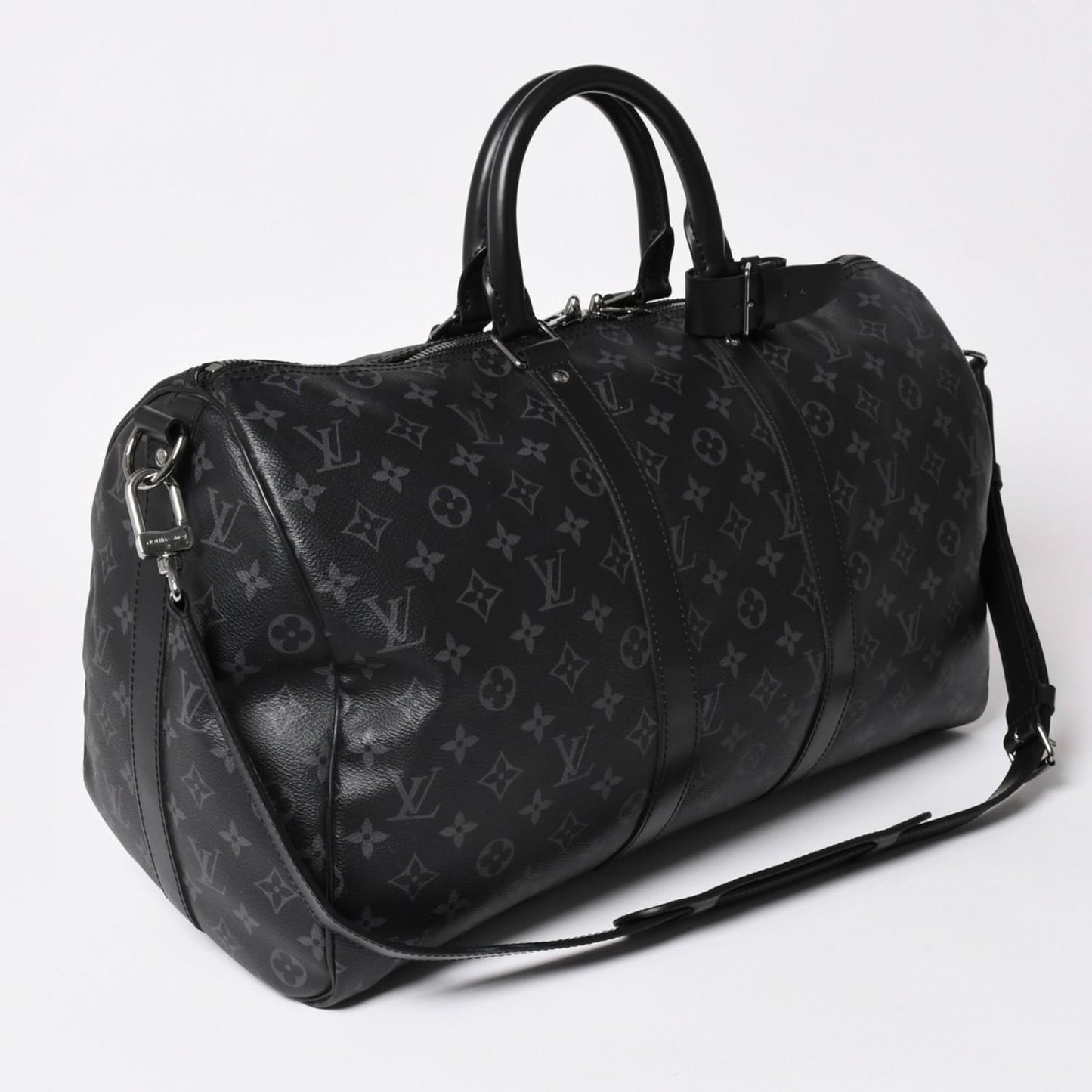 Louis Vuitton Keepall Bandouliere 45 Boston Bag Monogram Eclipse Black — view 3