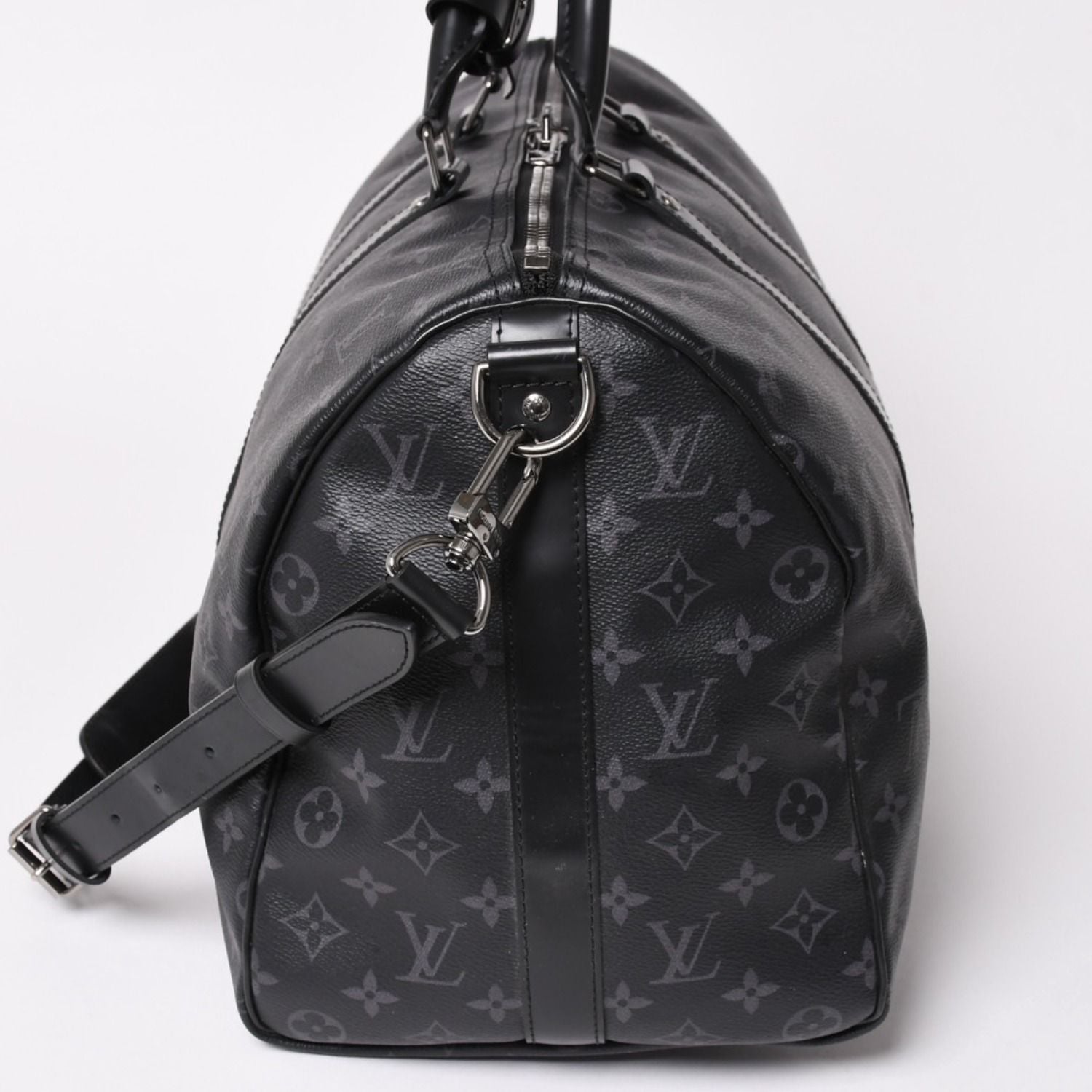 Louis Vuitton Keepall Bandouliere 45 Boston Bag Monogram Eclipse Black — view 4