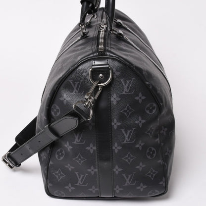 Louis Vuitton Keepall Bandouliere 45 Boston Bag Monogram Eclipse Black — view 4