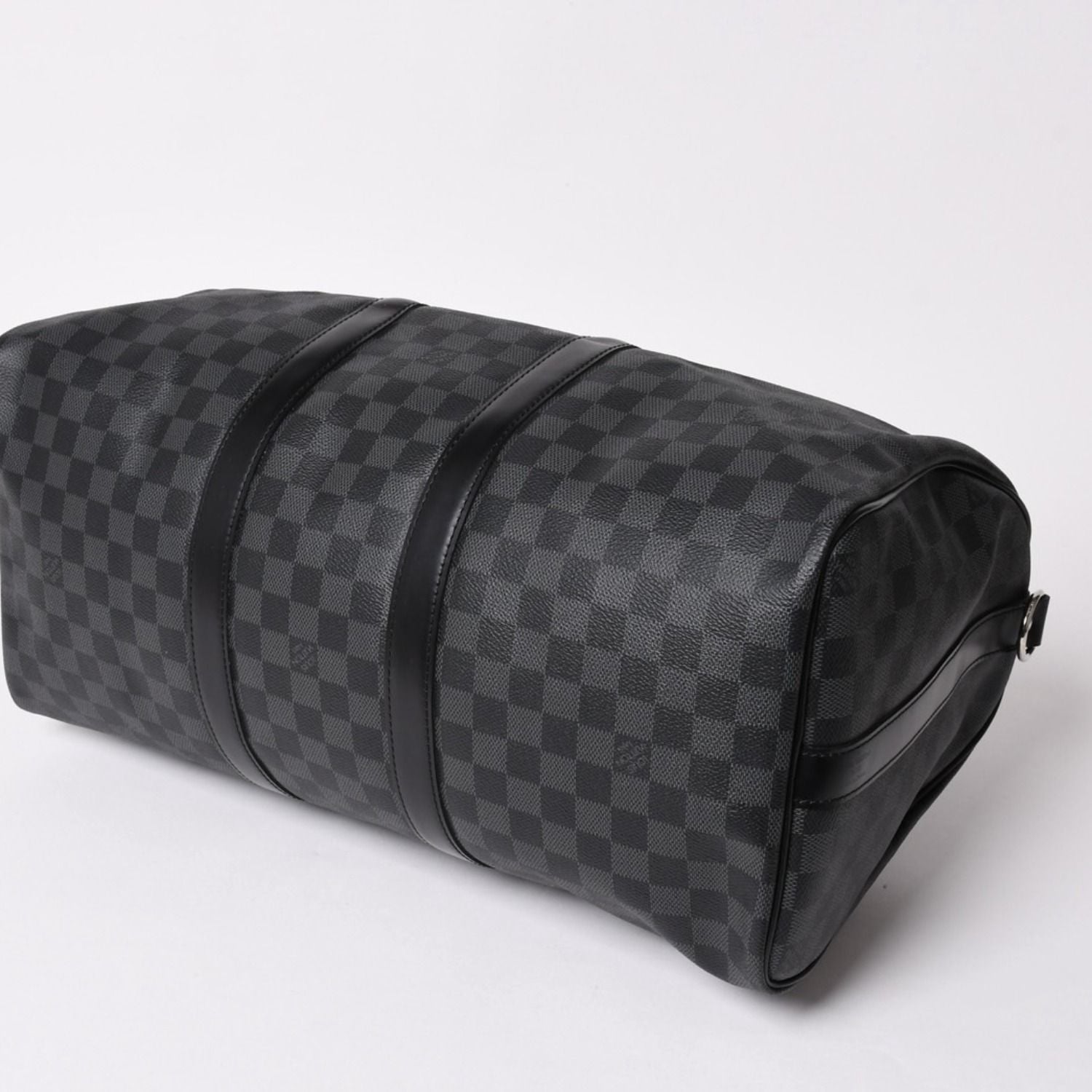Louis Vuitton Boston Keepall Bandouliere 45 Damier Graphite Black Silver — view 7