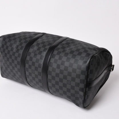 Louis Vuitton Boston Keepall Bandouliere 45 Damier Graphite Black Silver — view 7