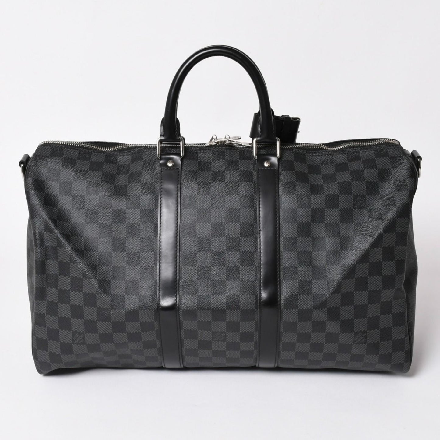 Louis Vuitton Boston Keepall Bandouliere 45 Damier Graphite Black Silver — view 2