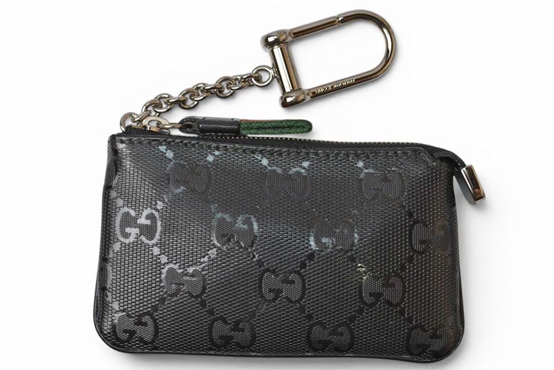 Gucci Key Case Coin Key Ring GG Supreme Black Key Holder