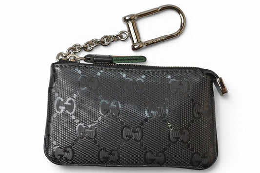 Gucci Key Case Coin Key Ring GG Supreme Black Key Holder