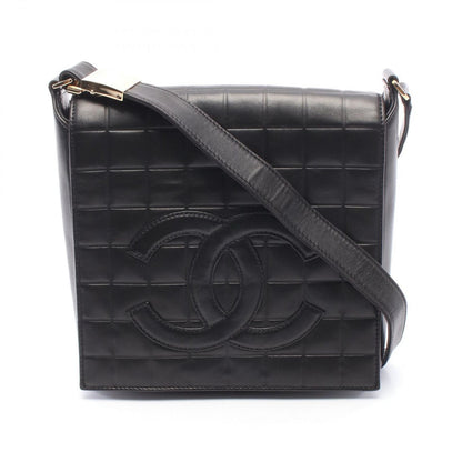 Chanel Shoulder Bag Choco Bar CC Logo Black Lambskin