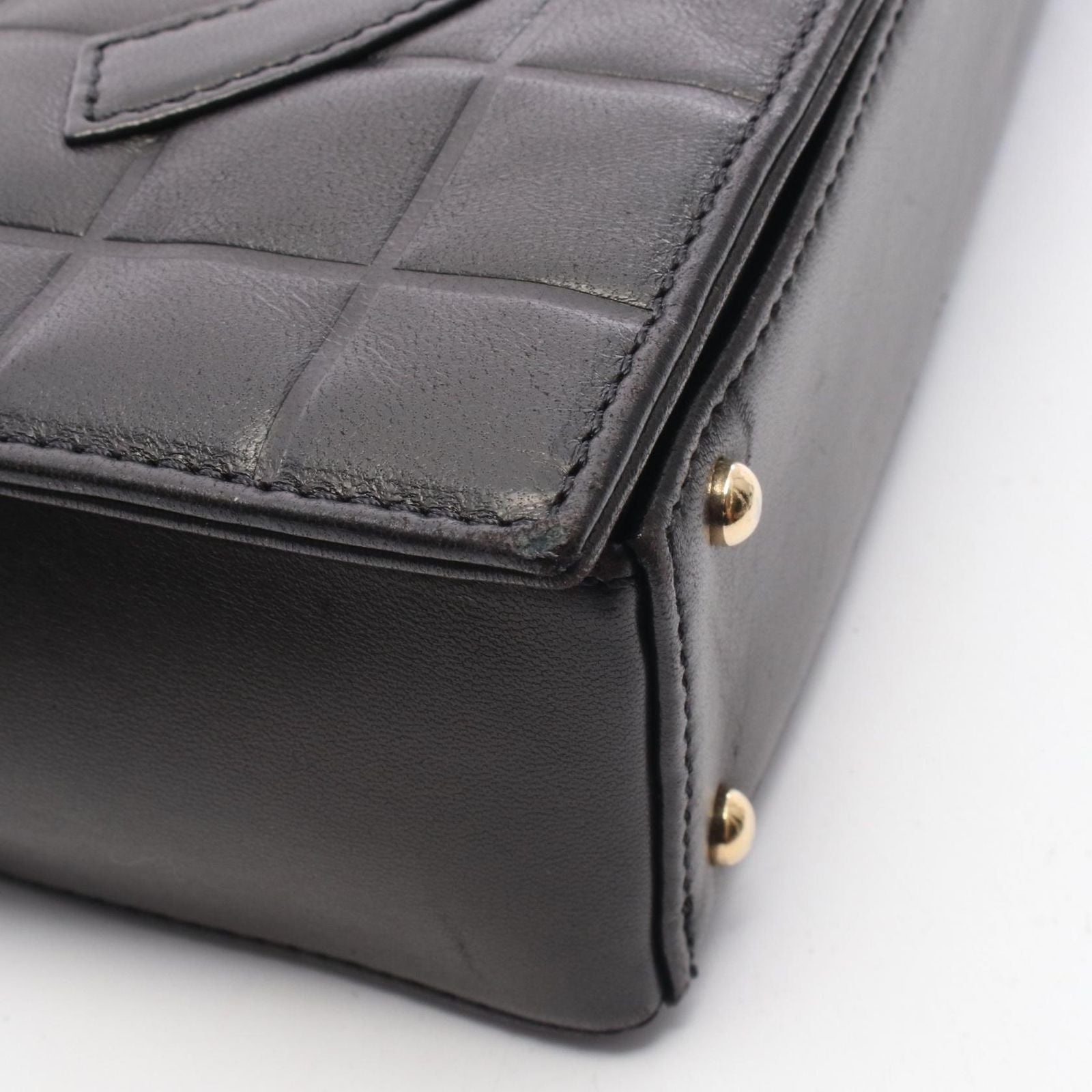 Chanel Shoulder Bag Choco Bar CC Logo Black Lambskin — view 7