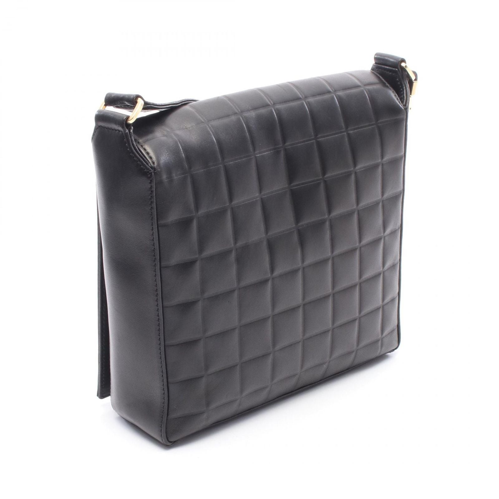 Chanel Shoulder Bag Choco Bar CC Logo Black Lambskin — view 2